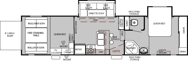 Wolf Pack Toy Hauler 306WP floor plan